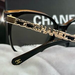 Authentic Chanel Screen Protector Square Frame Glasses.